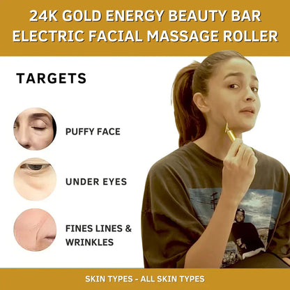 24K Gold Energy, Electric Facial Massage Roller