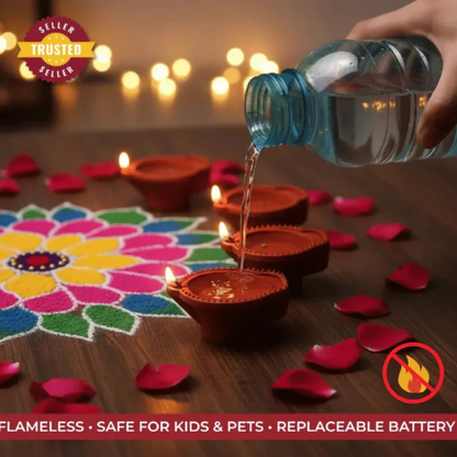 Water Sensor Diya Led Light Diya (Pack of 12)