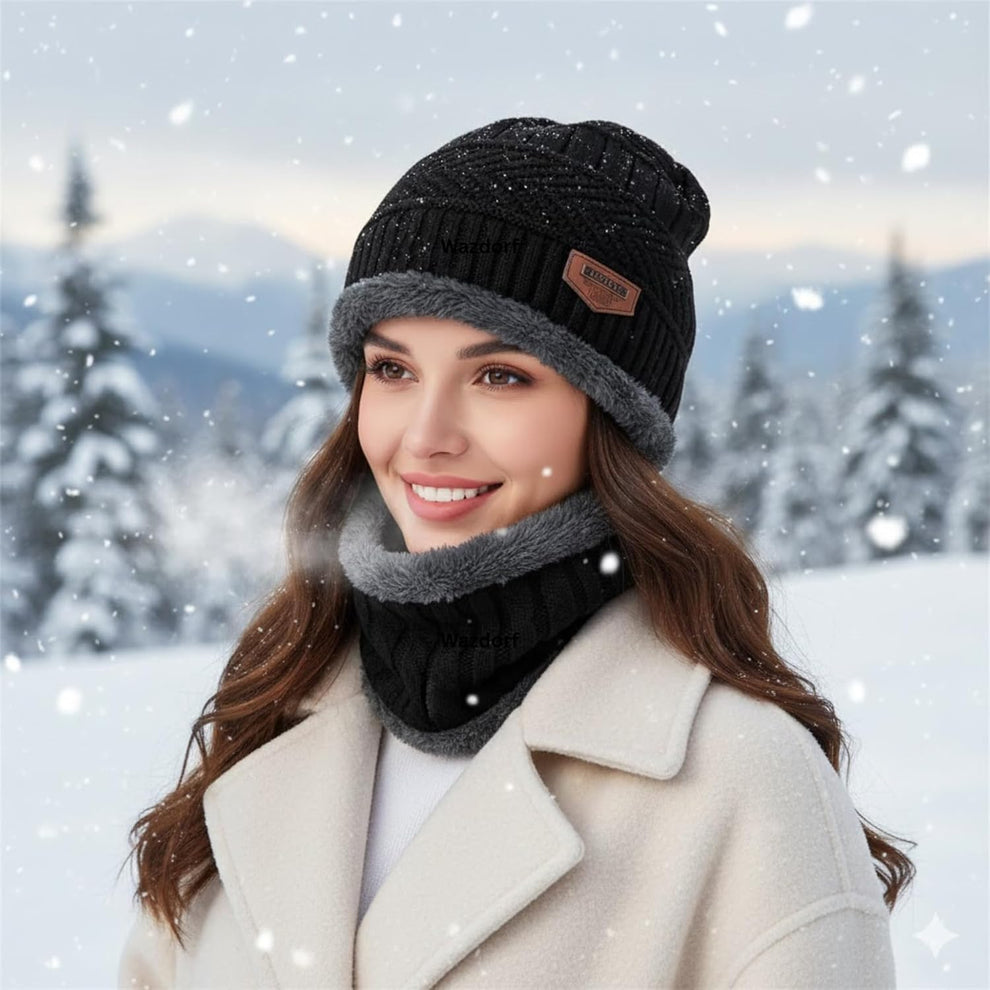 Unisex Woolen Cap Set