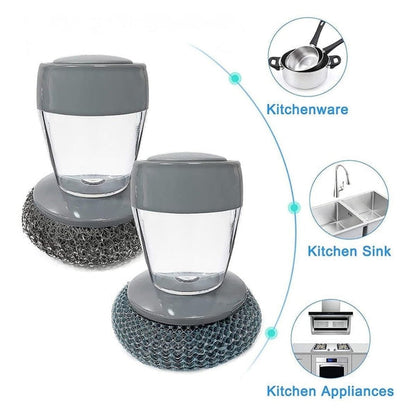 Kitchen Soap Dispensing Palm Brush (Pack of 2)