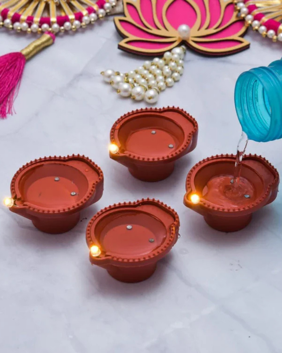 Water Sensor Diya Led Light Diya (Pack of 12)