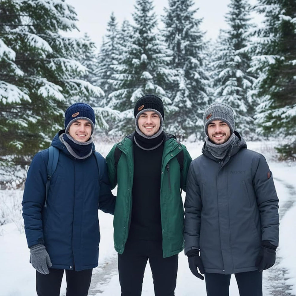 Unisex Woolen Cap Set